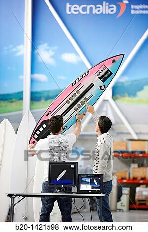 Developing the world's first surfboard with integrated technology to research and characterise the mechanical behaviour of surfboards, Surfsens PUKAS and Tecnalia research centre joint project, San Sebastian, Donostia, Gipuzkoa, Euskadi, Spain View Large Photo Image Stock Photo - Developing the world's first surfboard with integrated technology to research and characterise the mechanical behaviour of surfboards, Surfsens PUKAS and Tecnalia research centre joint project, San Sebastian, Donostia, Gipuzkoa, Euskadi, Spain. Fotosearch