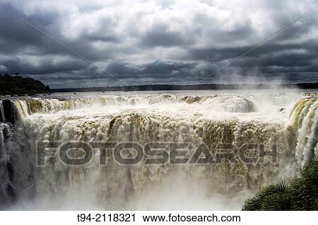 Stock Image - Devil's Throat Waterfall, Iguaz National Park, Argentina.. Fotosearch