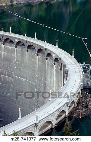 Diablo Dam, second of the three dams on the Upper Skagit River Gorge which provides power for the city of Seattle, Washington, USA View Large Photo Image Stock Photo - Diablo Dam, second of the three dams on the Upper Skagit River Gorge which provides power for the city of Seattle, Washington, USA. Fotosearch
