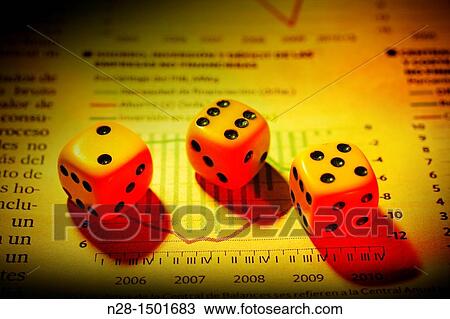 Stock Image - Dices and economic plan. Fotosearch