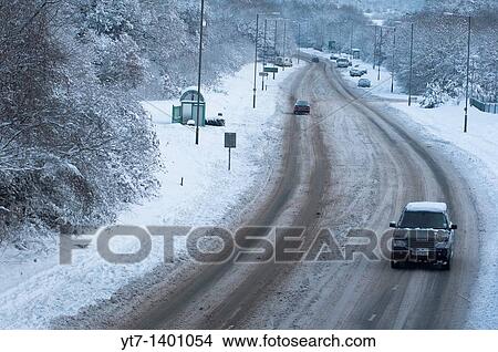 Difficult driving conditions in Worcestershire during the December freeze of 2010 View Large Photo Image Picture - Difficult driving conditions in Worcestershire during the December freeze of 2010. Fotosearch