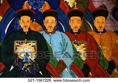 Dignitaries of the court of a Mandarin, detail of an old painting, China View Large Photo Image Stock Photograph - Dignitaries of the court of a Mandarin, detail of an old painting, China. Fotosearch
