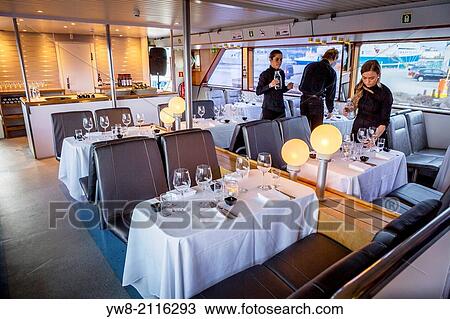 Stock Image - Dinner Cruise, Reykjavik Harbor, Iceland.. Fotosearch