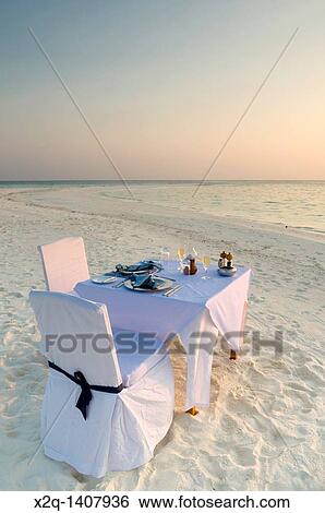 Dinner of a beach in the Maldives View Large Photo Image Stock Photograph - Dinner of a beach in the Maldives. Fotosearch