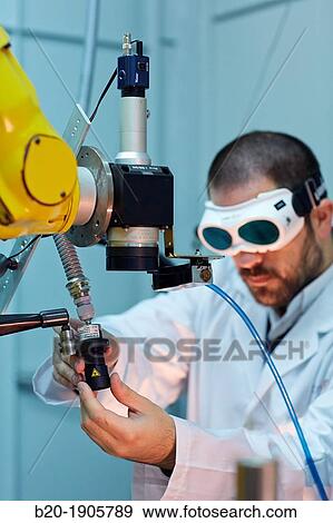 Stock Photo - Diode Laser Rofin Development of robotic system for joining dissimilar materials Industry, Tecnalia Research & innovation, Technology and Research Centre, Zamudio Technological Park, Derio, Bizkaia, Basque Country, Spain. Fotosearch