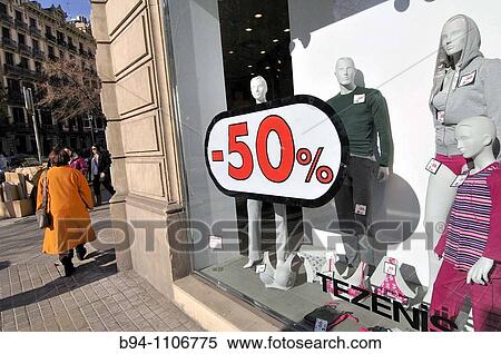Discounts in clothing store, Barcelona, Catalonia, Spain View Large Photo Image Stock Photography - Discounts in clothing store, Barcelona, Catalonia, Spain. Fotosearch