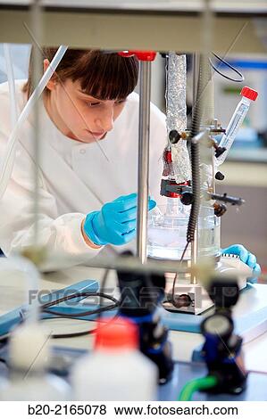 Stock Photo - Distillation assembly. ATEX Laboratory. Energy and Environment Division. Tecnalia Research and Innovation. Miano. Alava. Basque Country. Spain.. Fotosearch