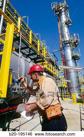 Stock Photograph - Distillation. Repsol-YPF oil refinery. Tarragona province. Spain. Fotosearch