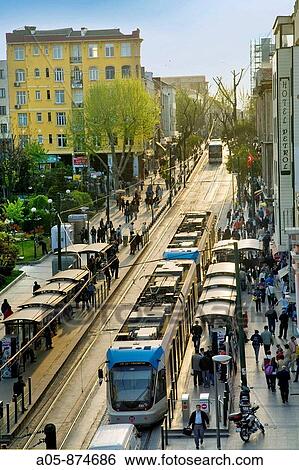 Divan Yolu Street, trams in Sultanahmet, Istanbul, Turkey View Large Photo Image Stock Photograph - Divan Yolu Street, trams in Sultanahmet, Istanbul, Turkey. Fotosearch