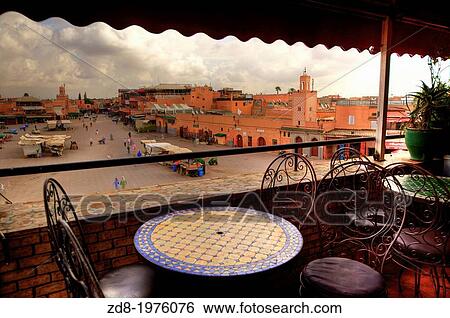 Stock Photograph - Djemaa El Fna square in marrakech.. Fotosearch