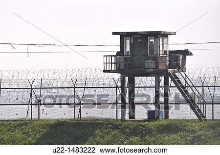 DMZ Zone (South Korea): South Korean sentry box by the DMZ Zone View Large Photo Image Stock Image - DMZ Zone (South Korea): South Korean sentry box by the DMZ Zone. Fotosearch