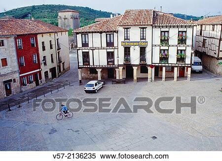 Doa Urraca Square. Covarrubias, Burgos province, Castilla Leon, Spain. View Large Photo Image Stock Photography - Doa Urraca Square. Covarrubias, Burgos province, Castilla Leon, Spain.. Fotosearch