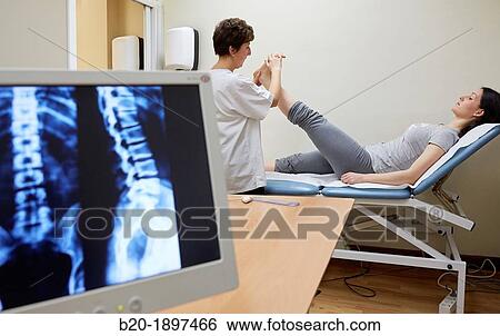 Doctor checking back leg muscle extensibility, Column X-ray image, Physiotherapy medical center, Donostia, San Sebastian, Gipuzkoa, Basque Country, Spain View Large Photo Image Stock Photograph - Doctor checking back leg muscle extensibility, Column X-ray image, Physiotherapy medical center, Donostia, San Sebastian, Gipuzkoa, Basque Country, Spain. Fotosearch
