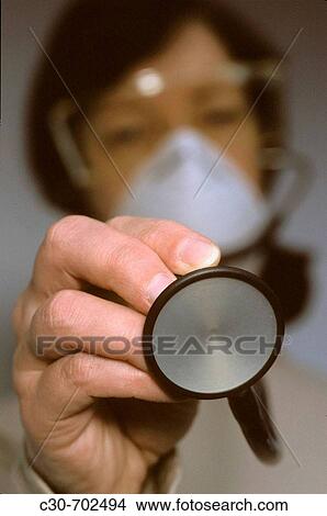 Picture - Doctor with stethoscope. Fotosearch