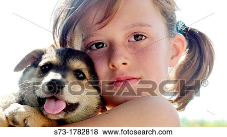 Dog and girl View Large Photo Image Stock Photo - Dog and girl. Fotosearch