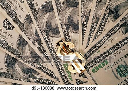 Dollar bills and dollar sign View Large Photo Image Stock Photo - Dollar bills and dollar sign. Fotosearch