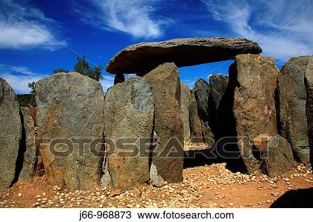 Stock Image - Dolmens of El Pozuelo, Zalamea la Real, Huelva province, Andalusia, Spain. Fotosearch