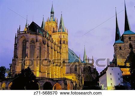 Stock Image - Dom (cathedral), Erfurt. Thuringia, Germany. Fotosearch