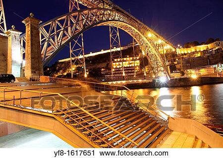 Dom Luis I bridge at dusk Porto Portugal View Large Photo Image Stock Image - Dom Luis I bridge at dusk Porto Portugal. Fotosearch