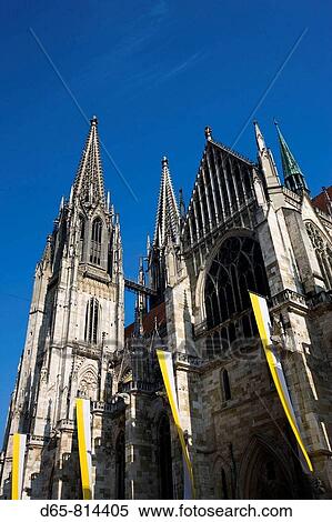 Dom St. Peter cathedral, Regensburg, Bavaria, Germany View Large Photo Image Stock Photography - Dom St. Peter cathedral, Regensburg, Bavaria, Germany. Fotosearch