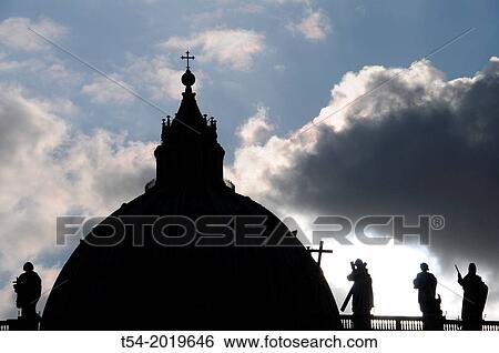 Dome of St. Peter's Basilica in Rome at dusk View Large Photo Image Stock Photograph - Dome of St. Peter's Basilica in Rome at dusk. Fotosearch
