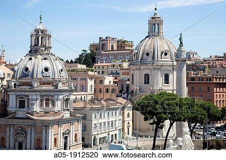 Domes of? Santa Maria di Loreto? and? Santissimo Nome di Maria? Churches, Columna traiana, Rome, Lazio, Italy. View Large Photo Image Stock Image - Domes of? Santa Maria di Loreto? and? Santissimo Nome di Maria? Churches, Columna traiana, Rome, Lazio, Italy.. Fotosearch