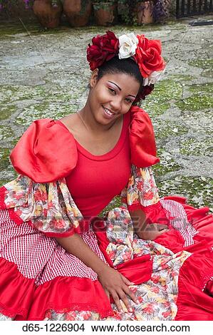 Dominican Republic, La Romana, Altos de Chavon, Dominican female dancer in costume, R, MR-DRE-09-08 View Large Photo Image Picture - Dominican Republic, La Romana, Altos de Chavon, Dominican female dancer in costume, R, MR-DRE-09-08. Fotosearch