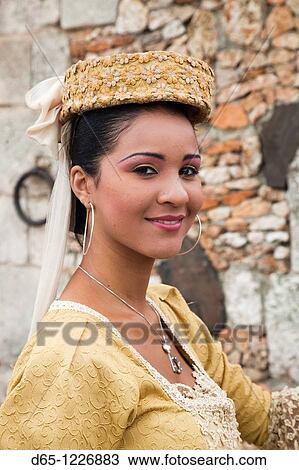 Dominican Republic, La Romana, Altos de Chavon, Dominican female dancer in costume, R, MR-DRE-09-04 View Large Photo Image Stock Image - Dominican Republic, La Romana, Altos de Chavon, Dominican female dancer in costume, R, MR-DRE-09-04. Fotosearch