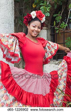 Dominican Republic, La Romana, Altos de Chavon, Dominican female dancer in costume, R, MR-DRE-09-08 View Large Photo Image Stock Image - Dominican Republic, La Romana, Altos de Chavon, Dominican female dancer in costume, R, MR-DRE-09-08. Fotosearch