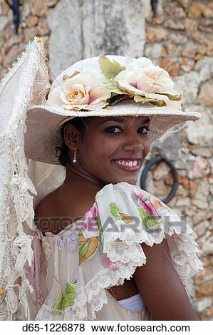 Dominican Republic, La Romana, Altos de Chavon, Dominican female dancer in costume, R, MR-DRE-09-01 View Large Photo Image Stock Photo - Dominican Republic, La Romana, Altos de Chavon, Dominican female dancer in costume, R, MR-DRE-09-01. Fotosearch