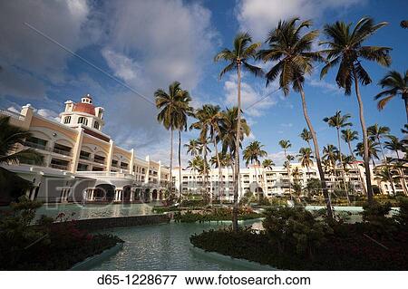 Dominican Republic, Punta Cana Region, Bavaro, Iberostar Grand Hotel, exterior view, morning View Large Photo Image Stock Photo - Dominican Republic, Punta Cana Region, Bavaro, Iberostar Grand Hotel, exterior view, morning. Fotosearch