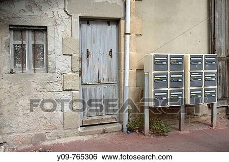 Door and mailboxes, Lacanau. Gironde, Aquitaine, France View Large Photo Image Stock Photograph - Door and mailboxes, Lacanau. Gironde, Aquitaine, France. Fotosearch