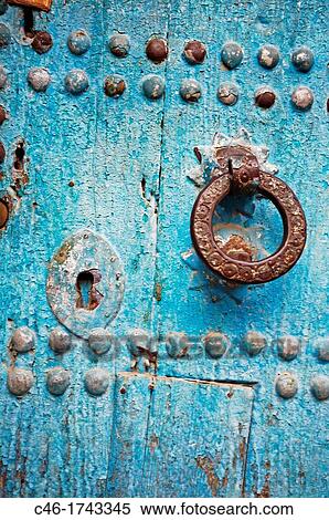 Door, Chefchaouen Rif region, Morocco. View Large Photo Image Stock Photography - Door, Chefchaouen Rif region, Morocco.. Fotosearch