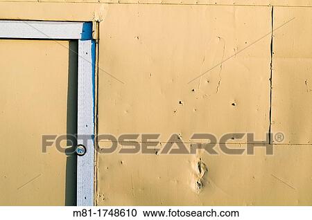 Stock Image - Door frame and wall Victoria, British Columbia, Canada. Fotosearch
