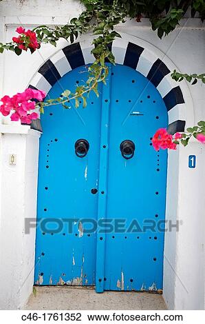 Door, Village of Sidi Bou Said near Tunis Tunisia. View Large Photo Image Stock Image - Door, Village of Sidi Bou Said near Tunis Tunisia.. Fotosearch