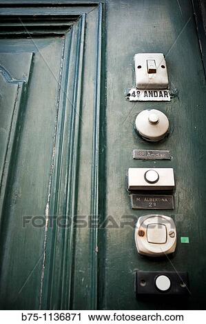 Doorbell Flats, Lisbon, Portugal View Large Photo Image Stock Image - Doorbell Flats, Lisbon, Portugal. Fotosearch