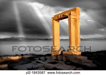 Doorway of the ruins of the Temple of Apollo Naxos, Greek Cyclades Islands View Large Photo Image Stock Photo - Doorway of the ruins of the Temple of Apollo Naxos, Greek Cyclades Islands. Fotosearch