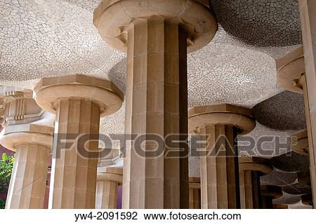 Doric columns, Park Guell, Barcelona, Catalonia, Spain. View Large Photo Image Stock Image - Doric columns, Park Guell, Barcelona, Catalonia, Spain.. Fotosearch