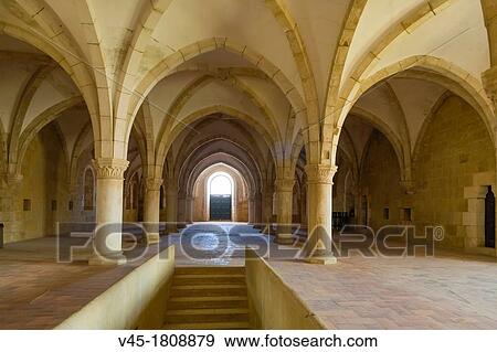 Dormitory, Interior of Mosteiro de Santa Maria de Alcobaca, Alcobaca Monastery, Alcobaca, Oeste, Leiria District, Portugal. View Large Photo Image Stock Photo - Dormitory, Interior of Mosteiro de Santa Maria de Alcobaca, Alcobaca Monastery, Alcobaca, Oeste, Leiria District, Portugal.. Fotosearch