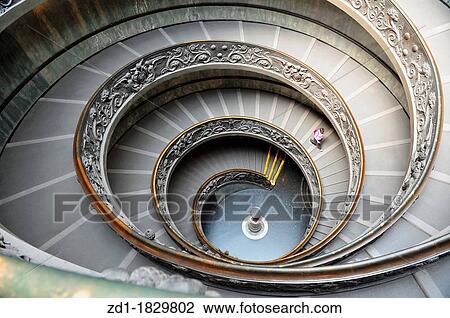 Double helix Spiral staircase designed by Giuseppe Momo of the Vatican Museum in Rome, Italy View Large Photo Image Stock Image - Double helix Spiral staircase designed by Giuseppe Momo of the Vatican Museum in Rome, Italy. Fotosearch