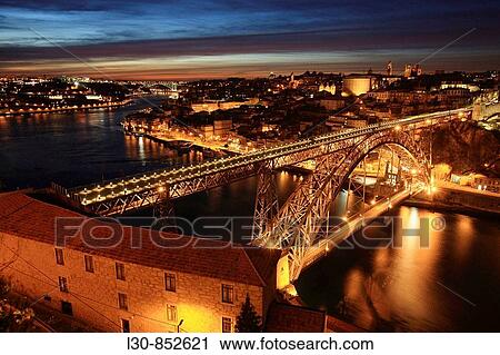Douro river view from Jardim Do Morro, Dom Luis I bridge (1886), Porto, Portugal View Large Photo Image Stock Image - Douro river view from Jardim Do Morro, Dom Luis I bridge (1886), Porto, Portugal. Fotosearch