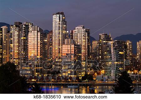 downtown buildings at twilight in Vancouver, BC, Canada View Large Photo Image Stock Image - downtown buildings at twilight in Vancouver, BC, Canada. Fotosearch