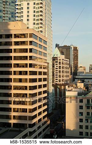 Stock Photography - downtown buildings, Vancouver, BC, Canada. Fotosearch