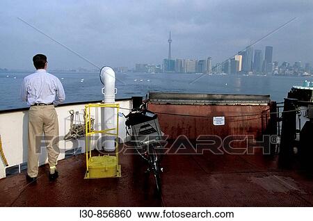 Stock Image - Downtown from Lake Ontario, Toronto, Ontario, Canada. Fotosearch