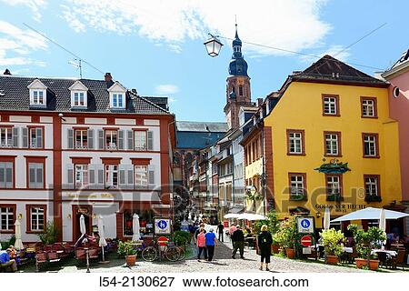 Stock Photo - Downtown Heidelberg Germany DE Europe Neckar River.. Fotosearch