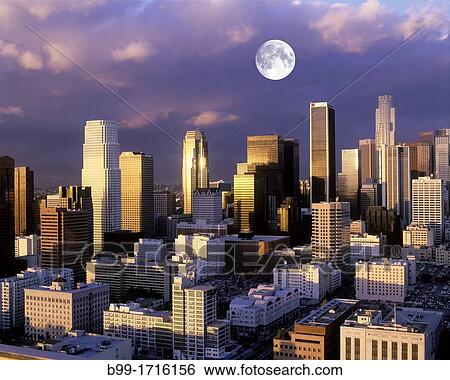 Stock Photograph - DOWNTOWN SKYLINE LOS ANGELES CALIFORNIA USA. Fotosearch