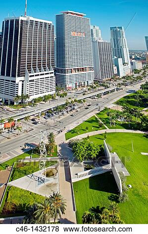 Stock Photo - Downtown skyline, Miami, Florida, USA. Fotosearch