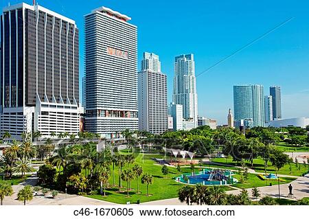 Downtown skyline, Miami, Florida, USA. View Large Photo Image Stock Photography - Downtown skyline, Miami, Florida, USA.. Fotosearch