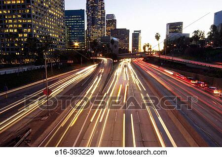 downtown traffic, Los Angeles, CA View Large Photo Image Stock Photo - downtown traffic, Los Angeles, CA. Fotosearch