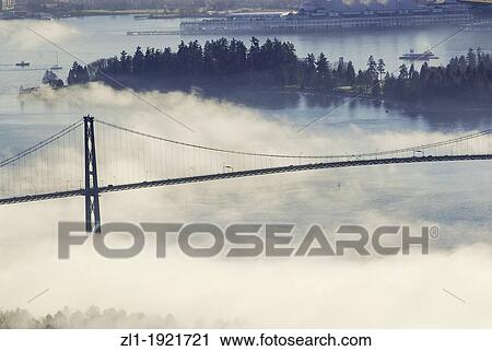 Stock Image - Downtown Vancouver viewed from Cypress Mountain. Fotosearch